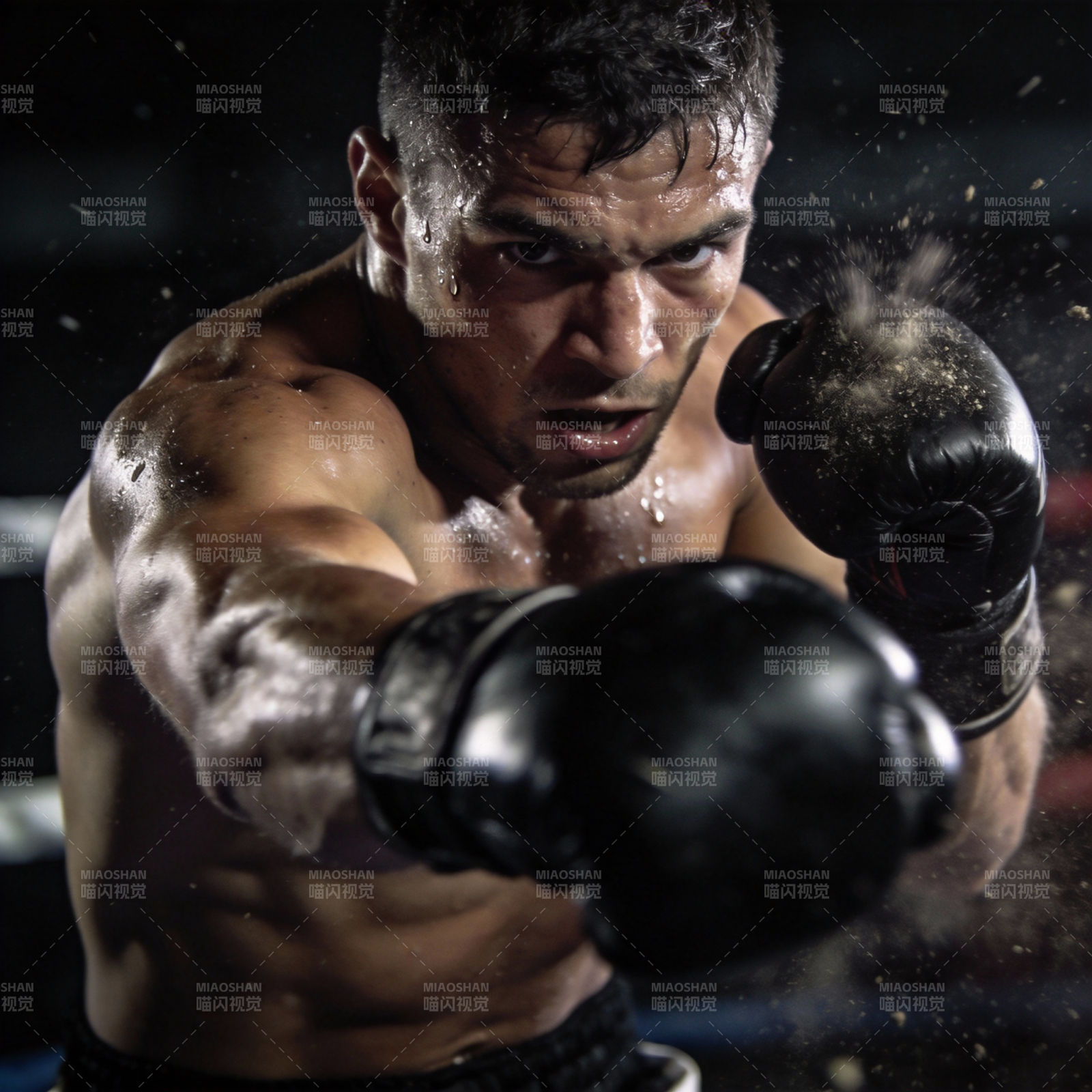 拳击手激烈对决图片