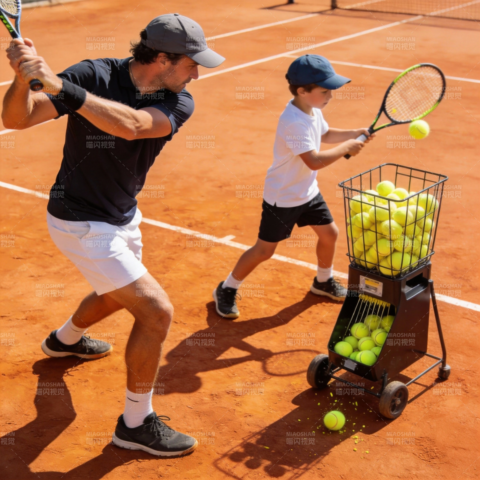 父子网球训练图片