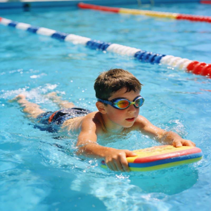 泳池里的小泳者图片