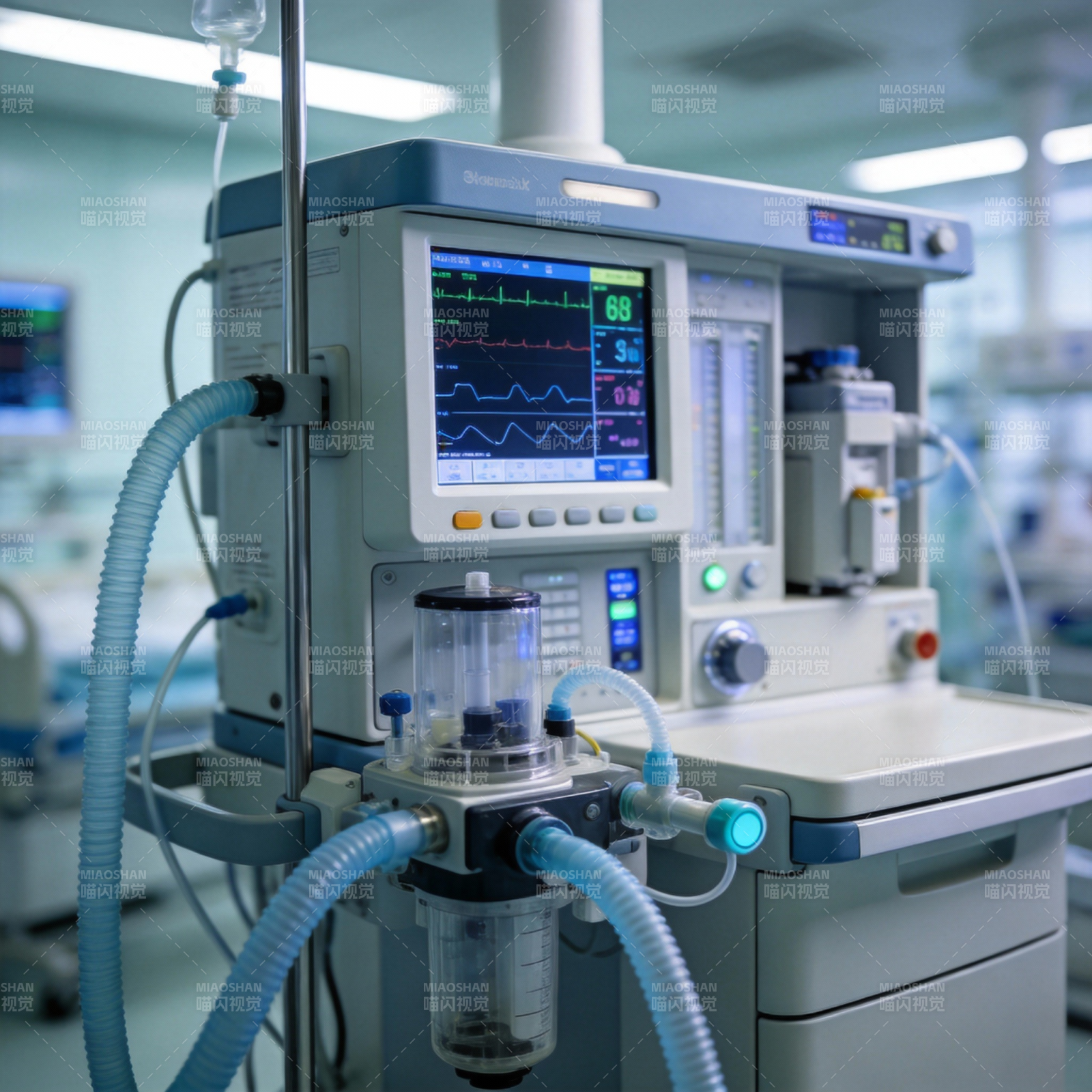 医疗监护设备特写图片