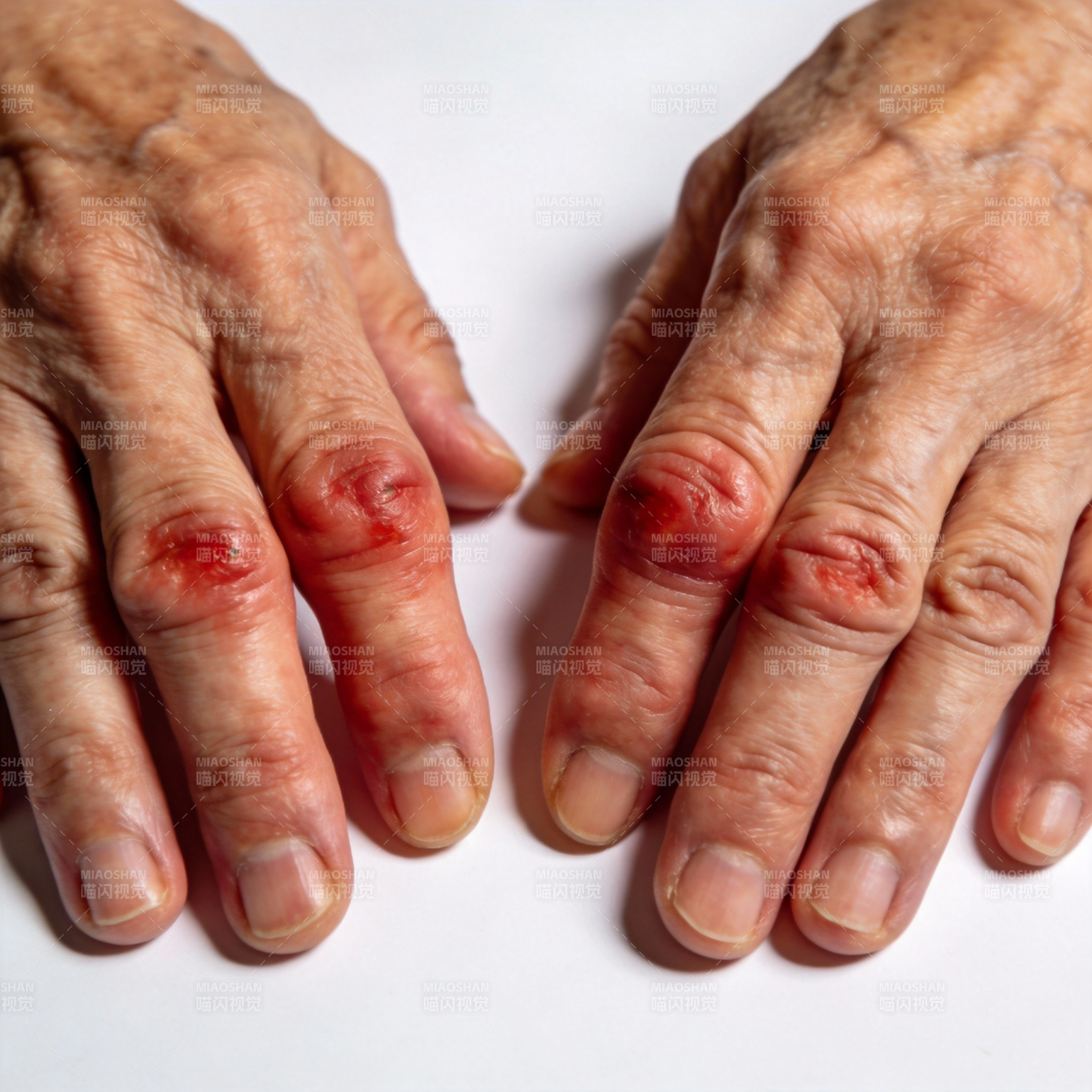 手指关节红肿疼痛图片