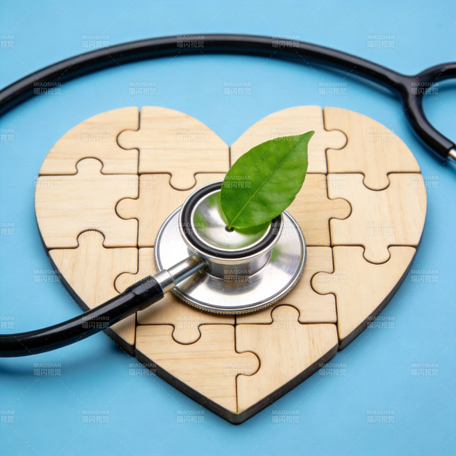 健康拼图 心叶相连图片