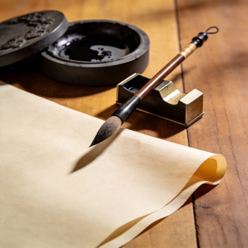 笔墨纸砚静待挥毫图片