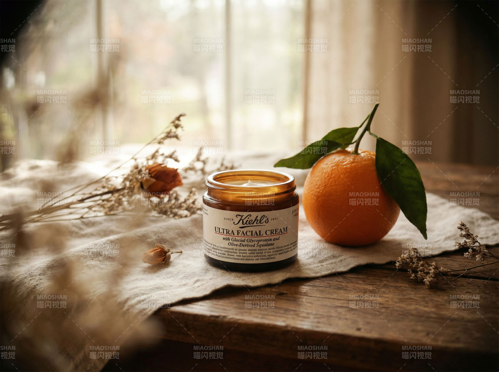 Kiehl s面霜与橙子图片