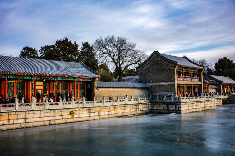 颐和园古建筑临水风光图片