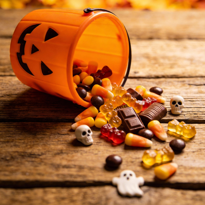 万圣节糖果桶图片