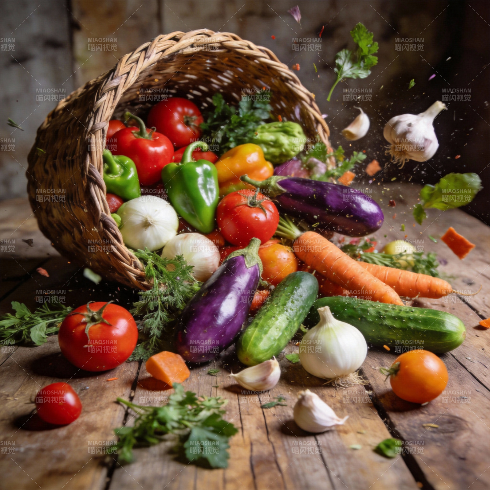 蔬果满溢篮图片