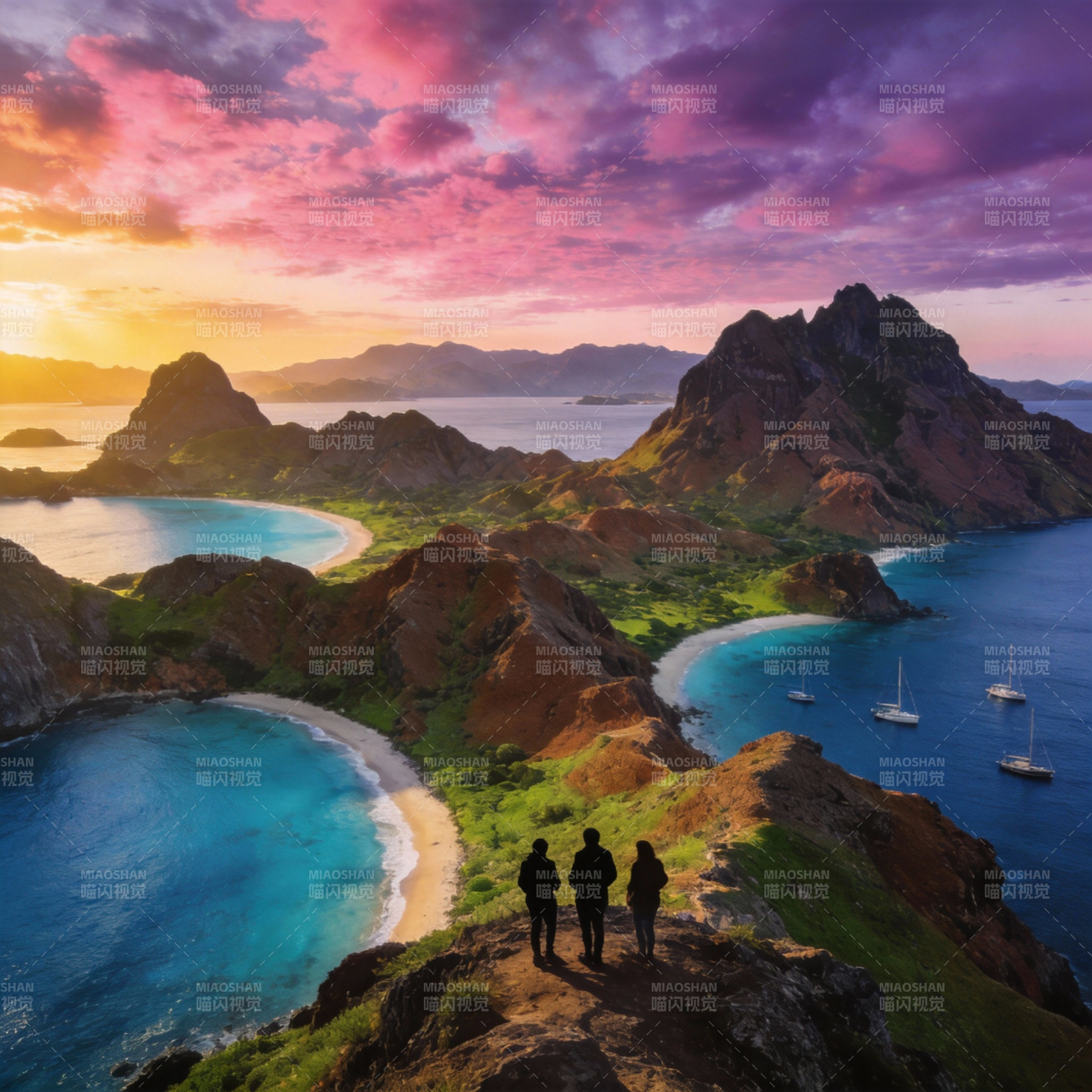 日落海岛奇景图片