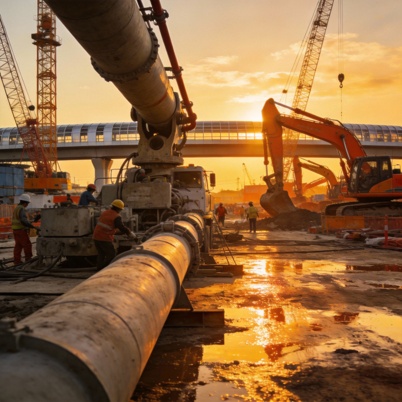 夕阳下的工地景象图片