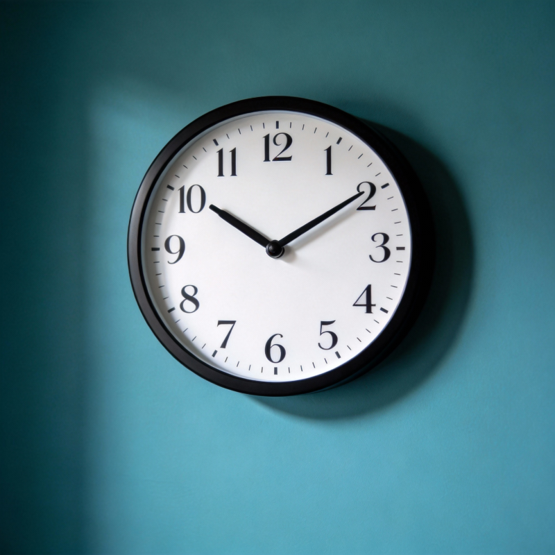 墙上时钟显示十点十分图片
