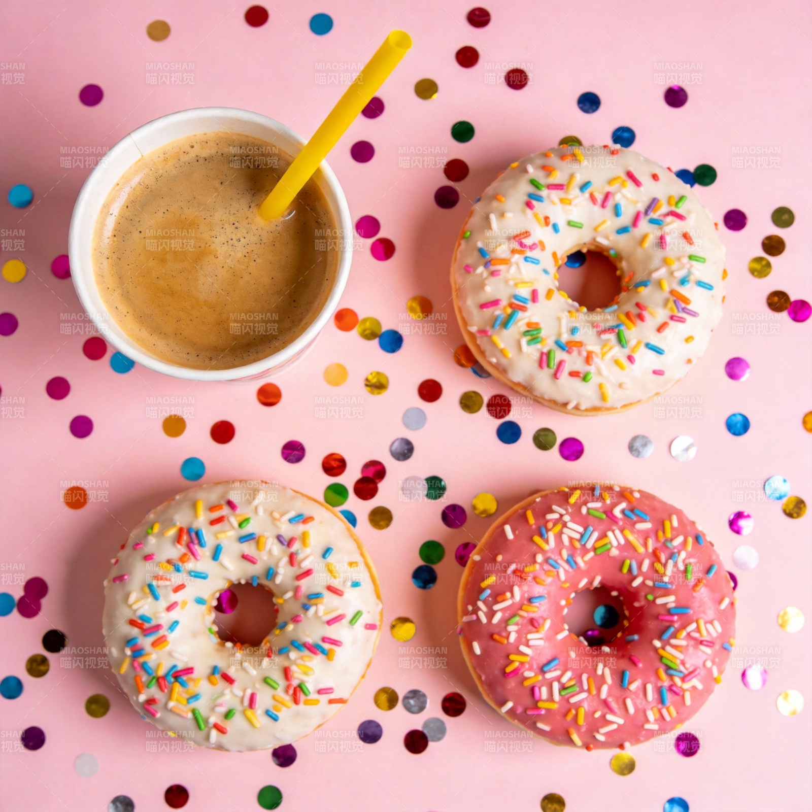 甜甜圈与咖啡的甜蜜时光图片