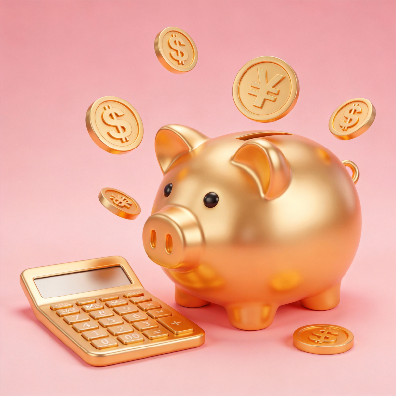 金色存钱罐与金币图片