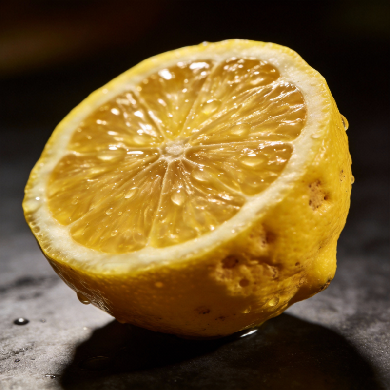 柠檬切片特写图片