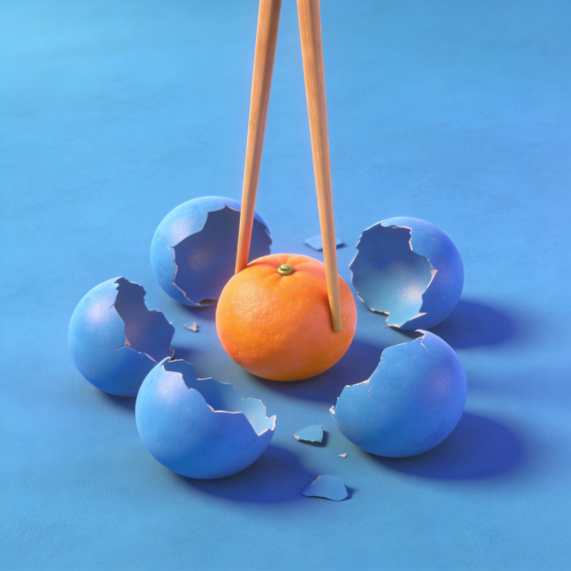 橙子与蓝蛋壳图片