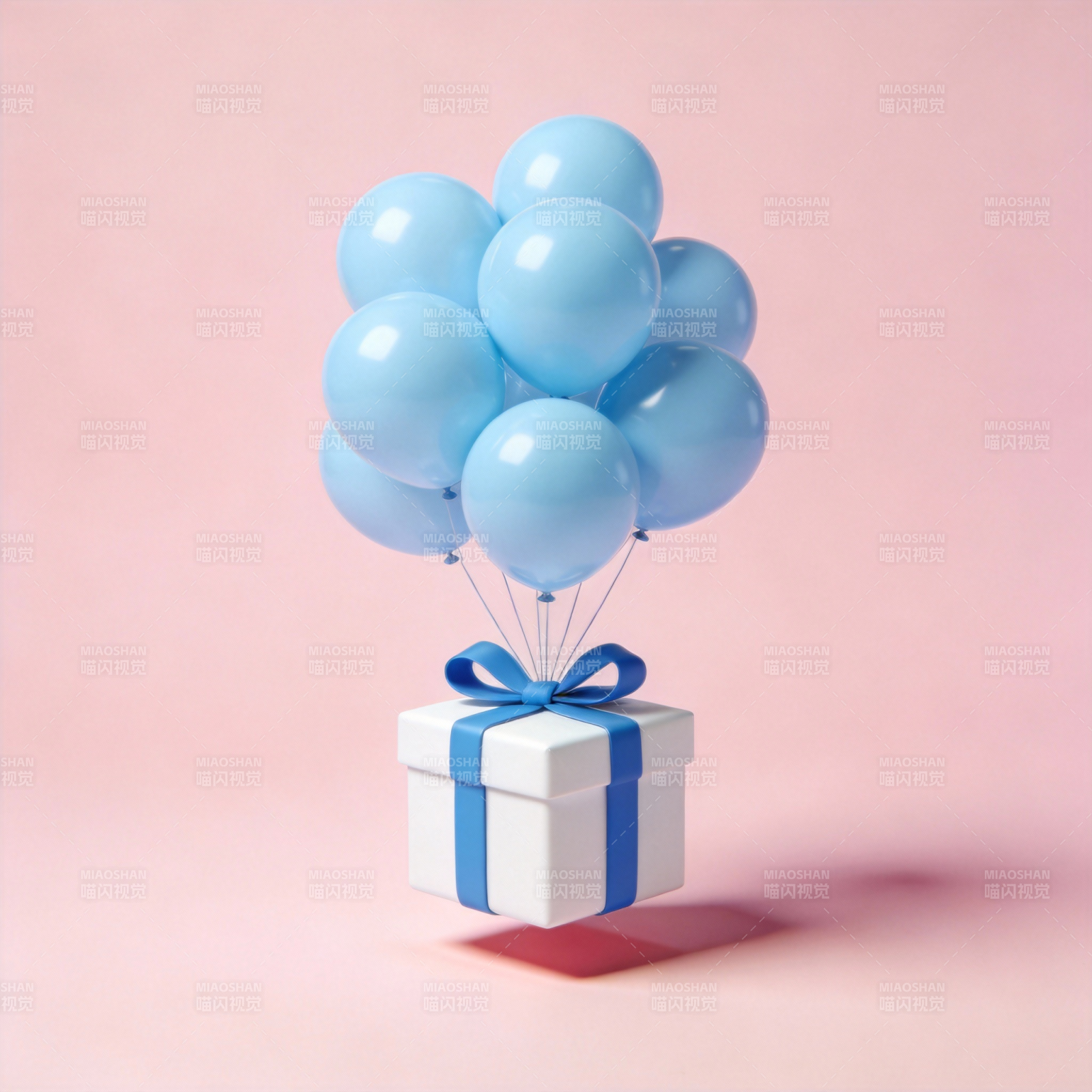气球托起礼盒图片