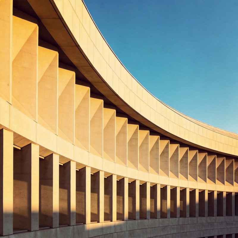 弧形建筑光影图片