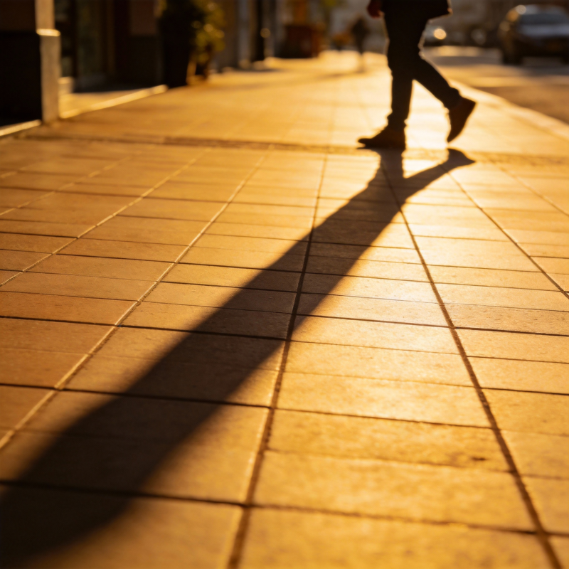 夕阳下的长影图片