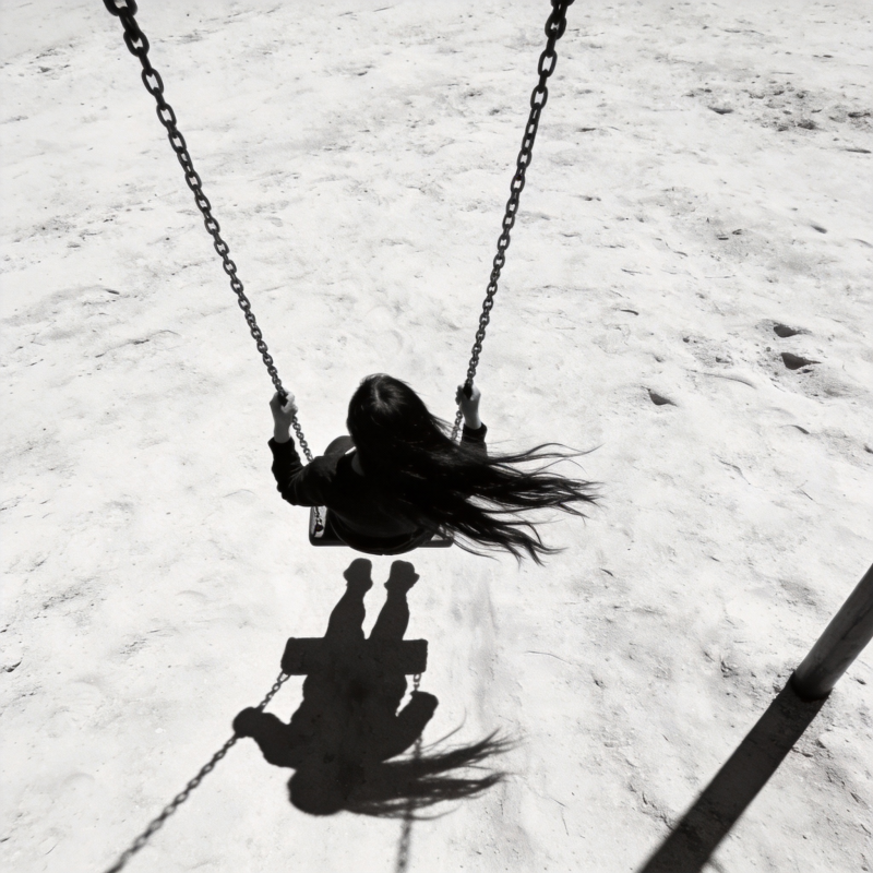 雪地秋千影图片