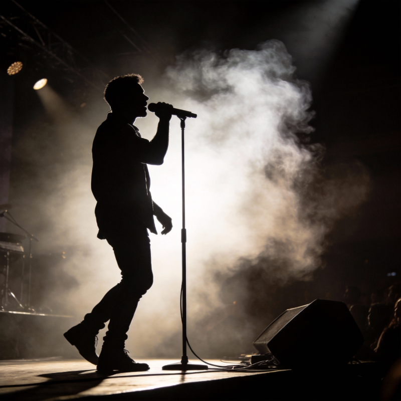 舞台上的剪影歌手图片