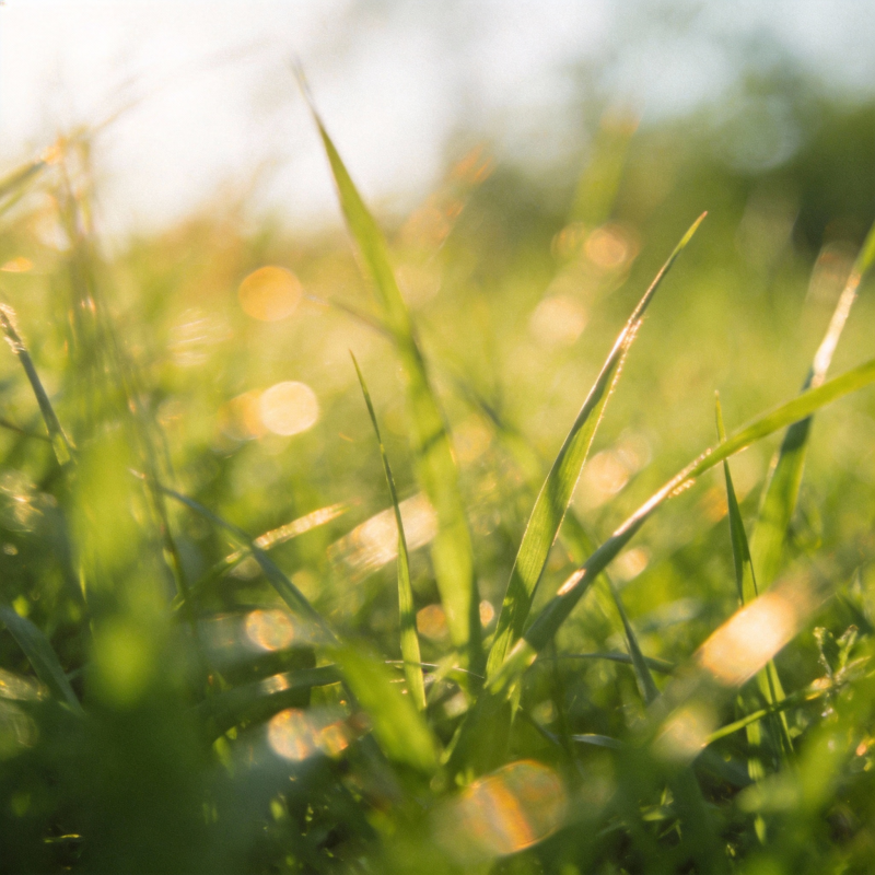 晨光中的青草图片