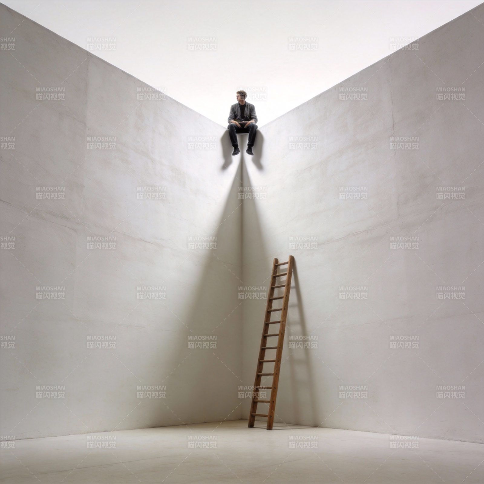 高处的沉思图片