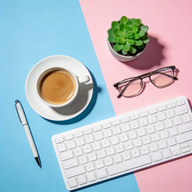 办公桌上的静谧时光图片