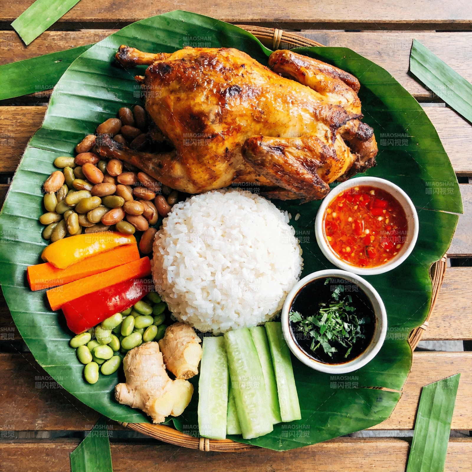 泰式烤鸡饭套餐图片