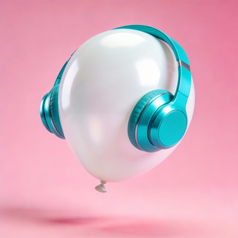 气球戴耳机图片