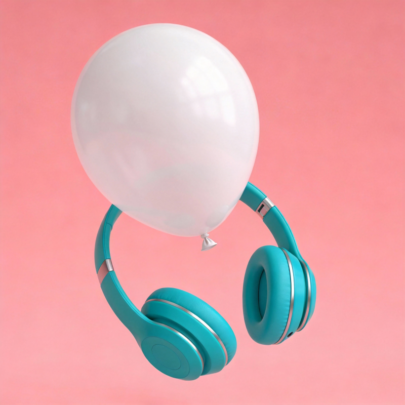 气球耳机漂浮图片