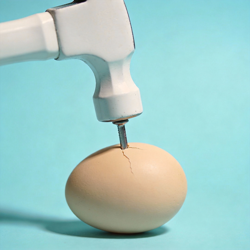 锤子敲蛋瞬间图片