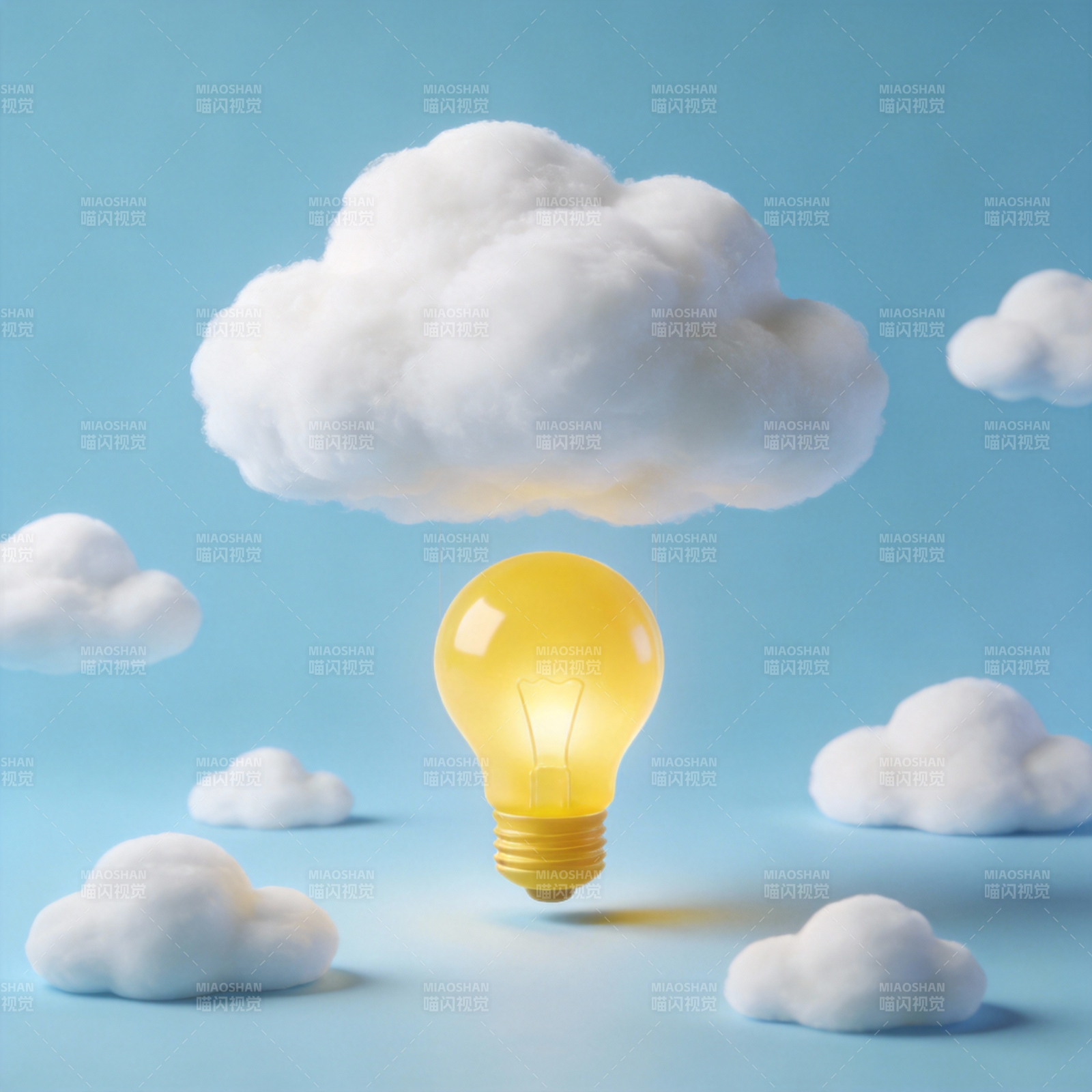 灯泡云中发光图片