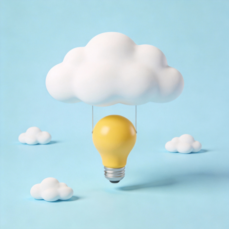 灯泡云中漂浮图片