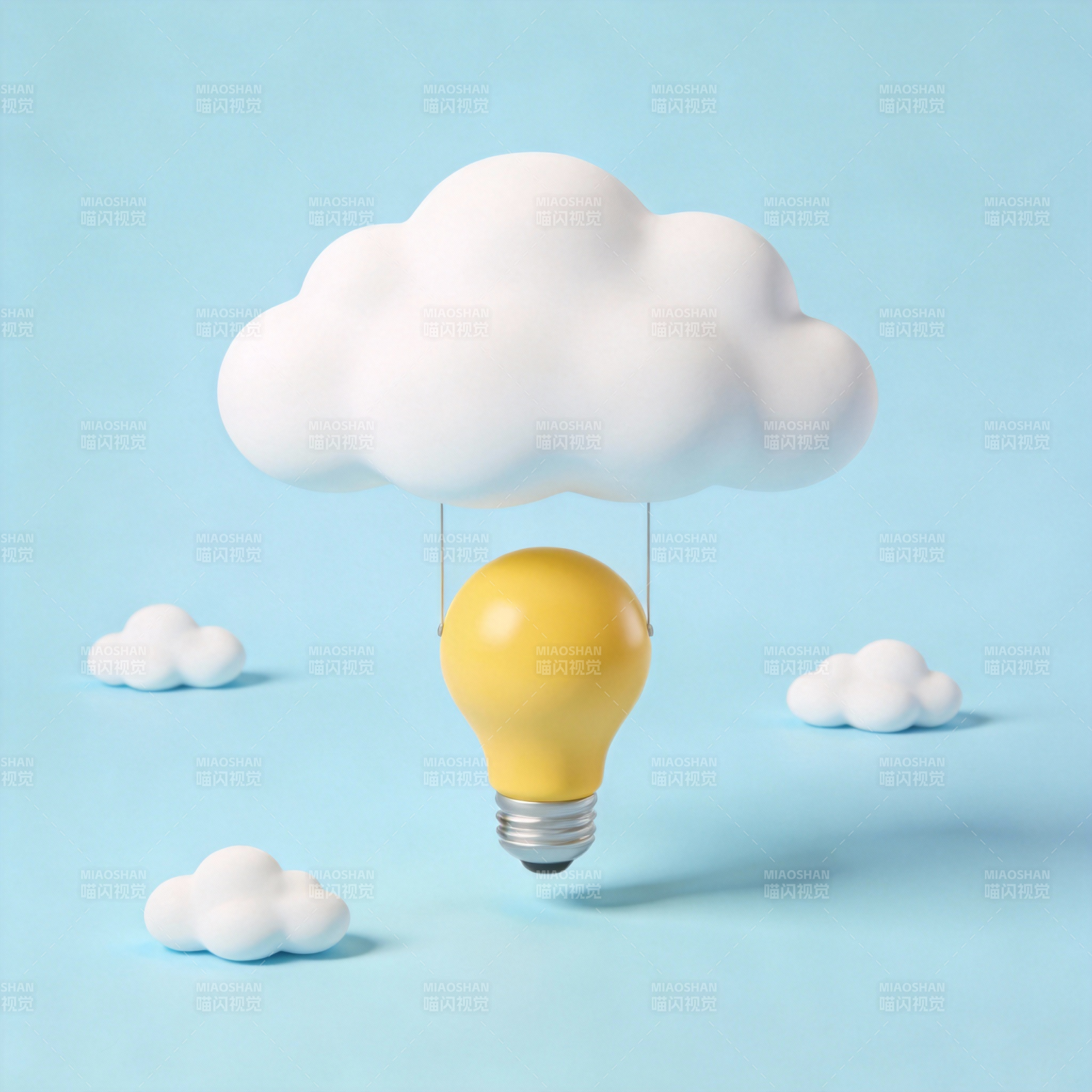 灯泡云中漂浮图片