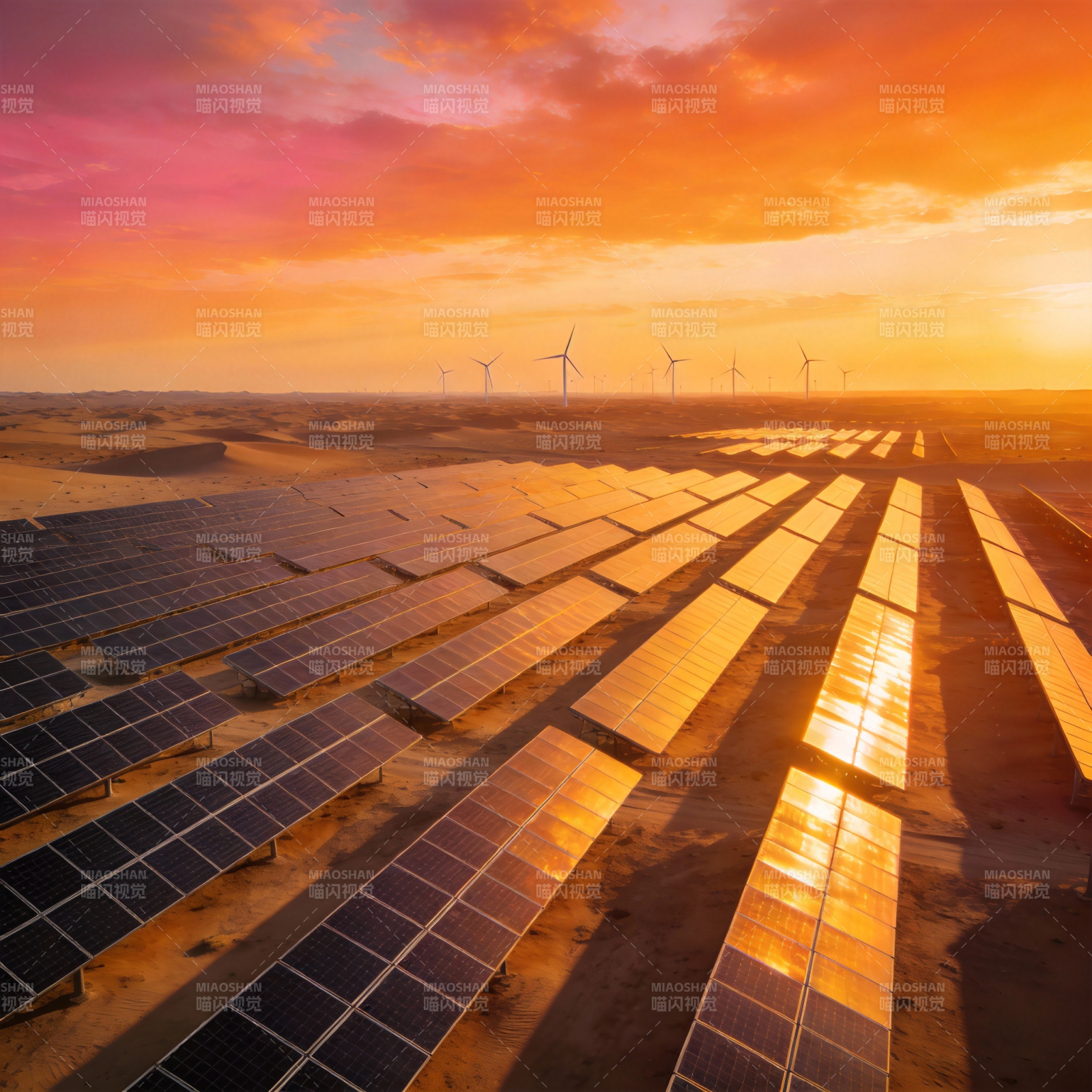 光伏与风能共舞图片