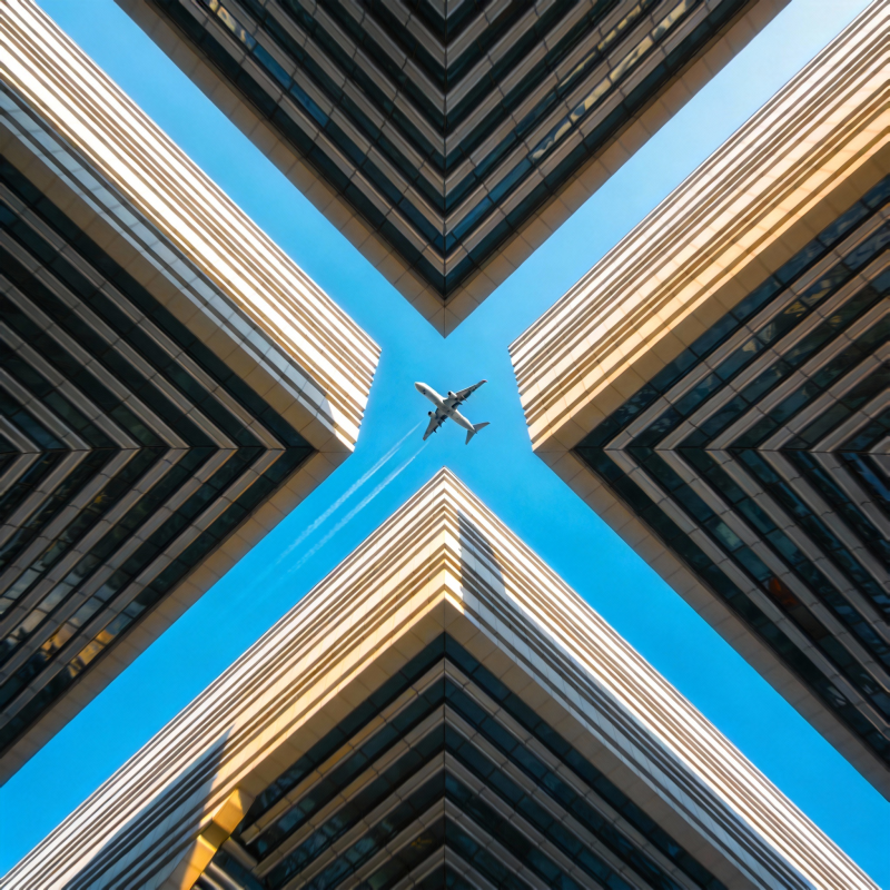 城市之眼 飞机掠过图片