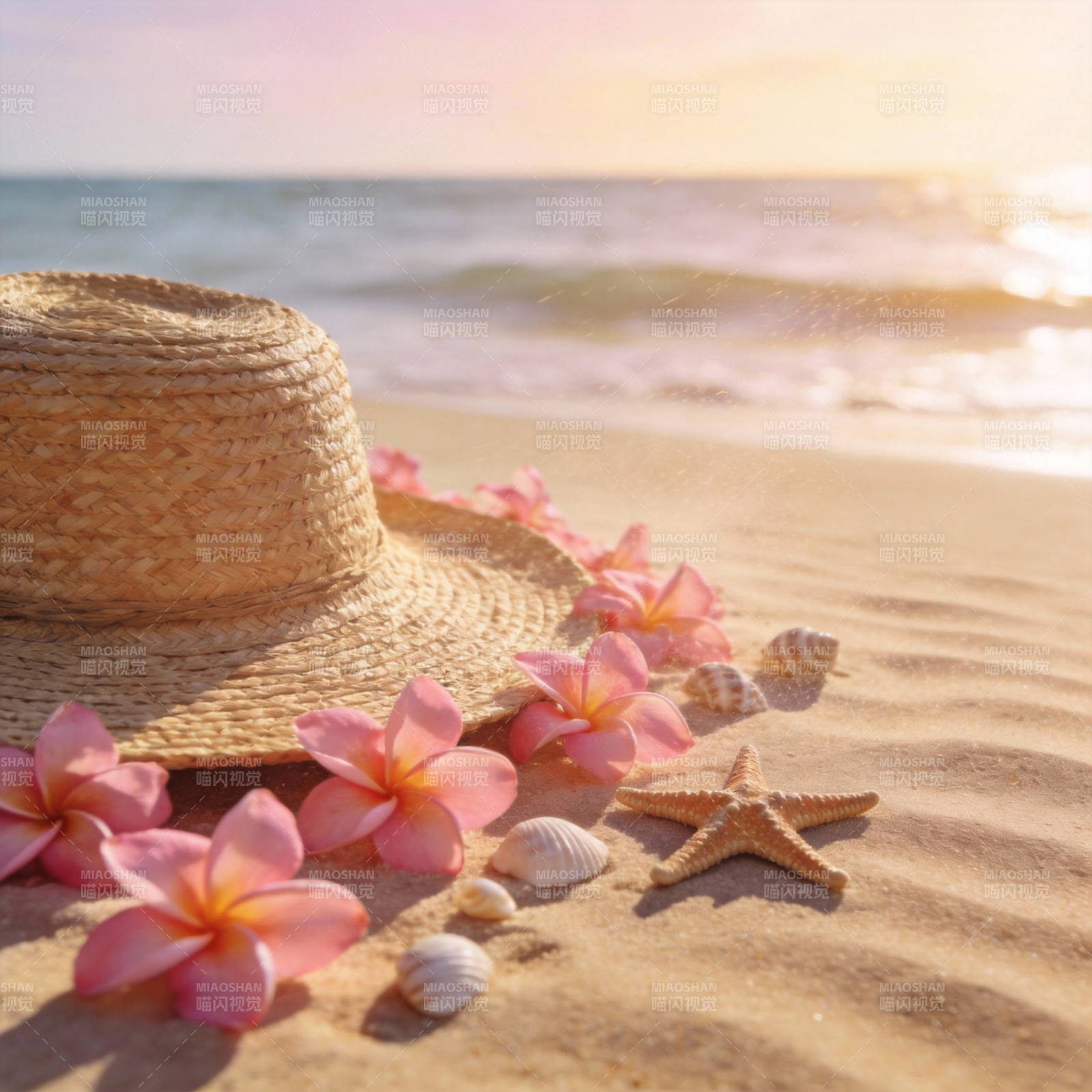 沙滩上的夏日风情图片