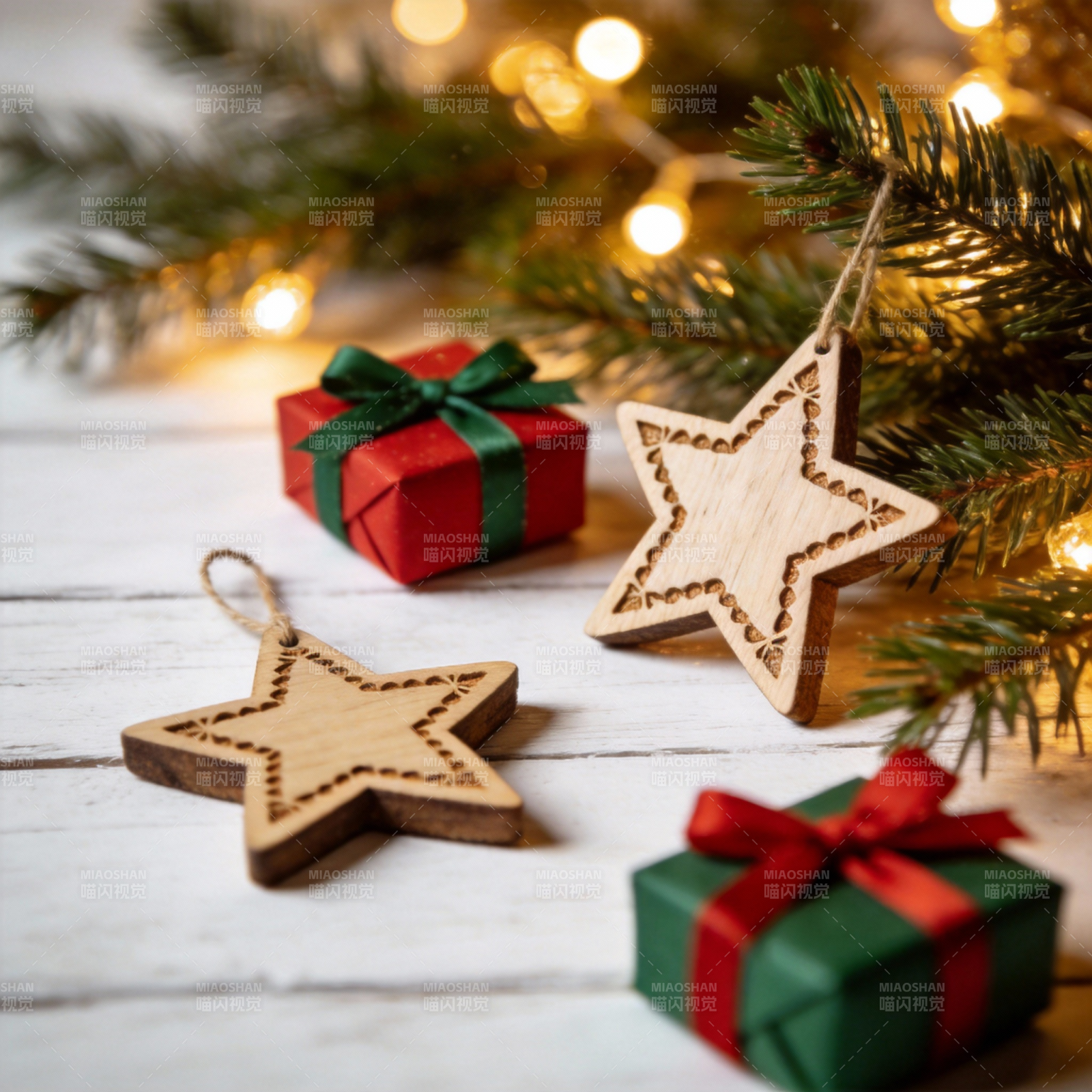 圣诞星礼盒装饰图片