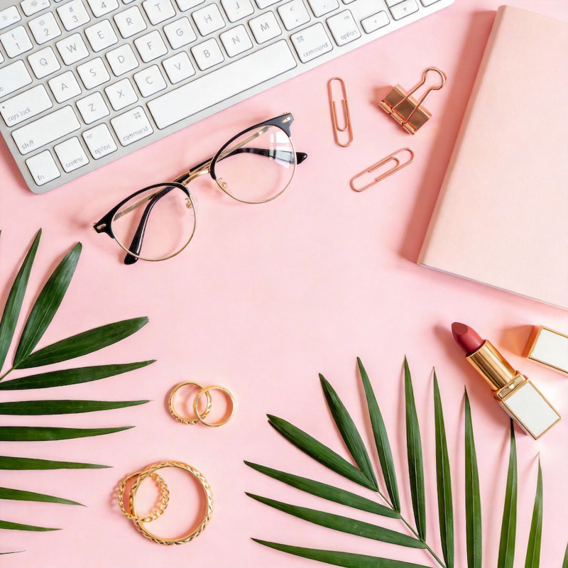 粉色桌面美学图片