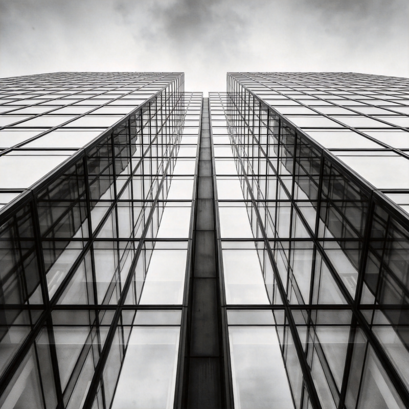 双塔对峙 天空之镜图片