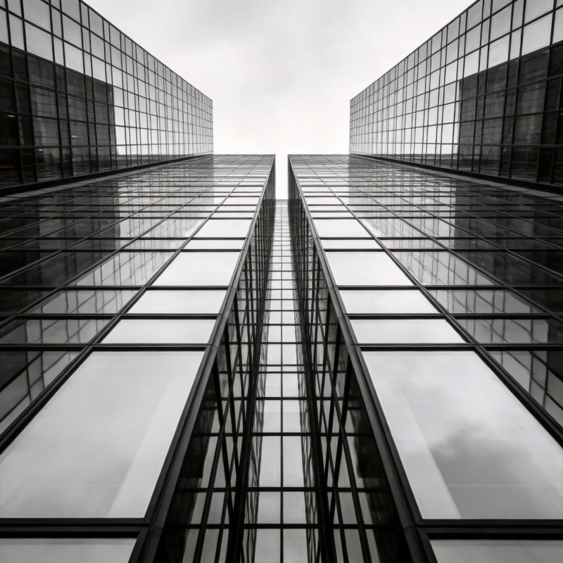 玻璃幕墙对称构图图片