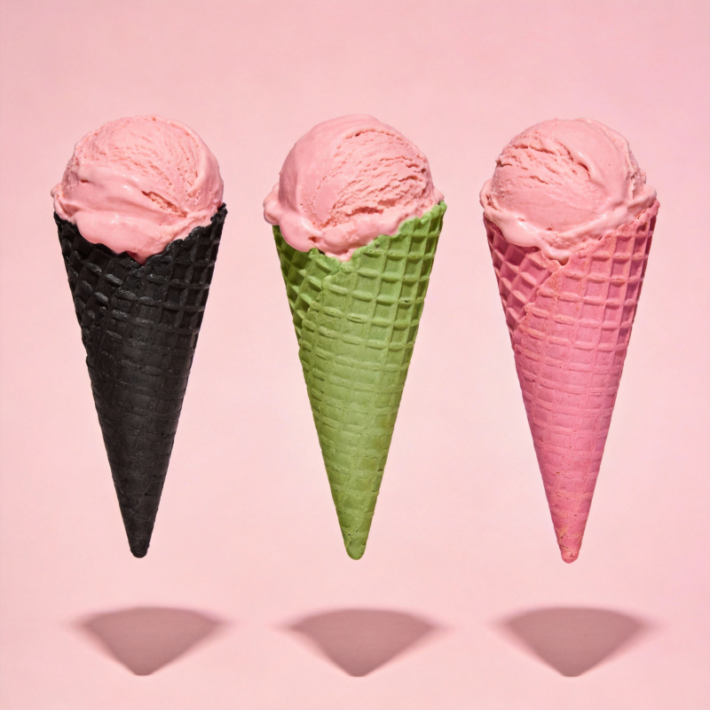 三色冰淇淋图片