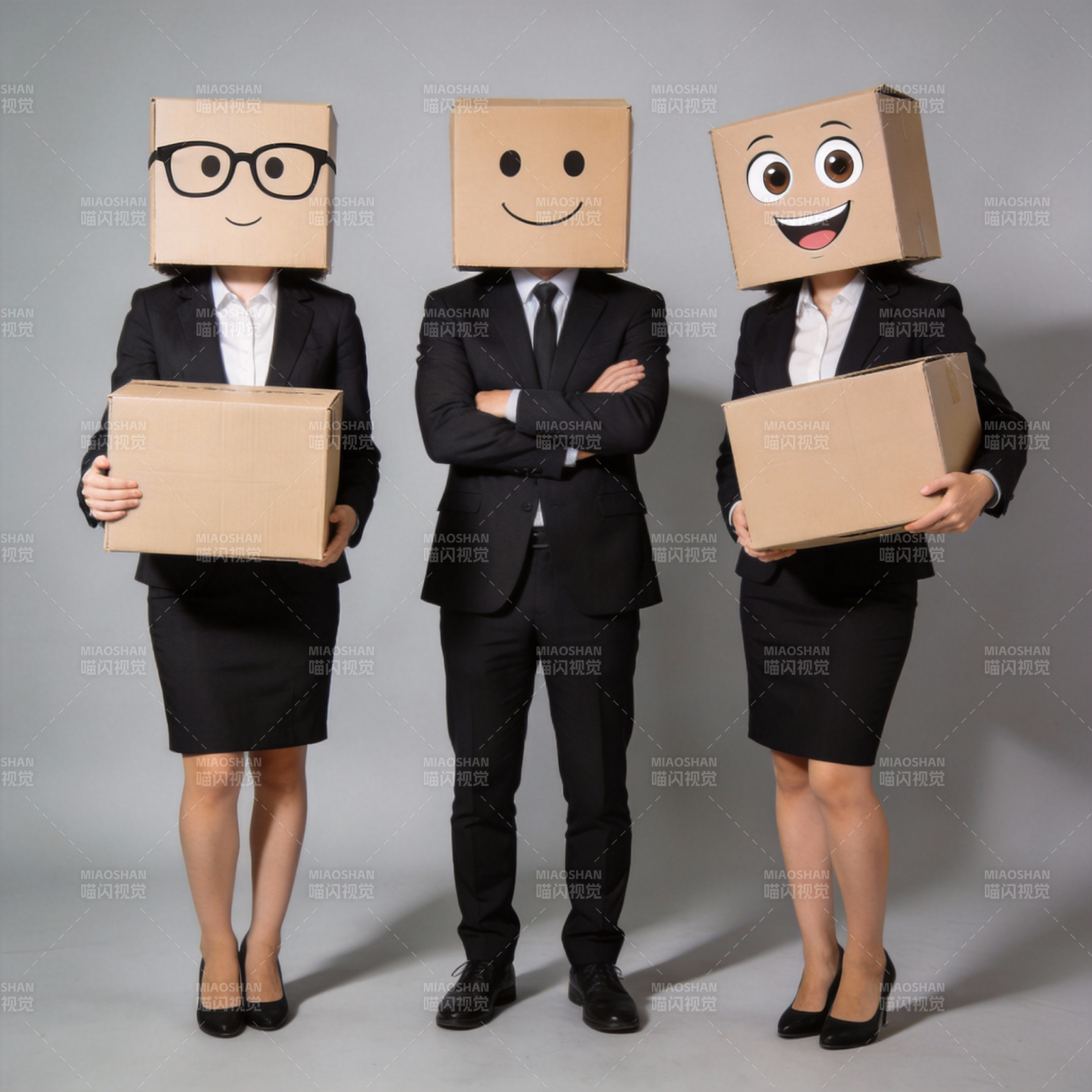 盒头人职场趣影图片