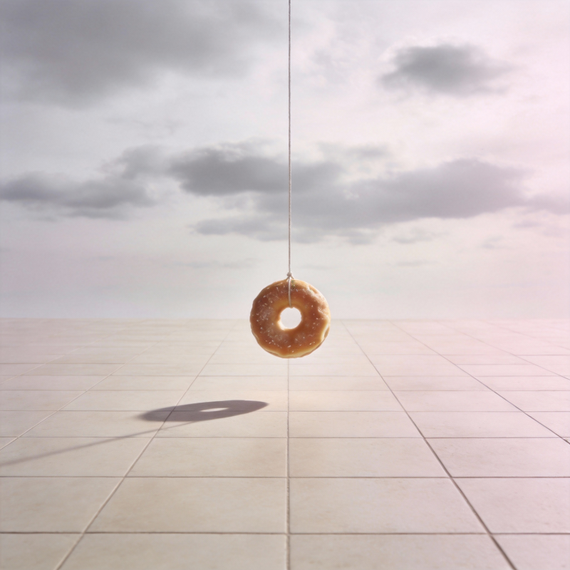 悬空的甜甜圈图片