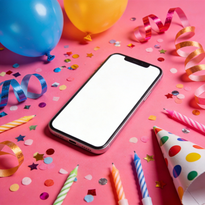 生日派对手机特写图片