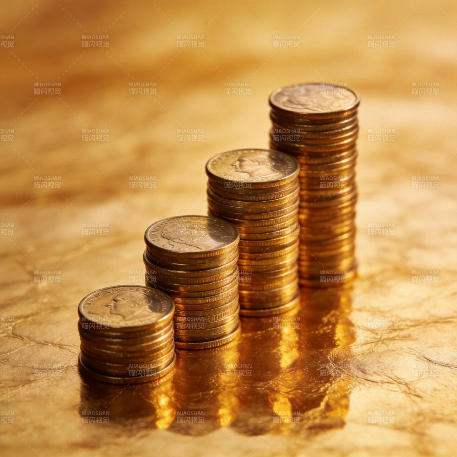 金币堆叠渐高图片