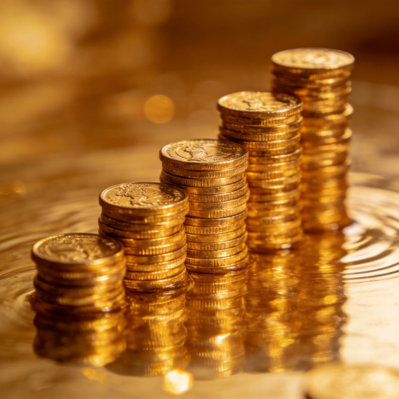 金币堆叠 财富象征图片