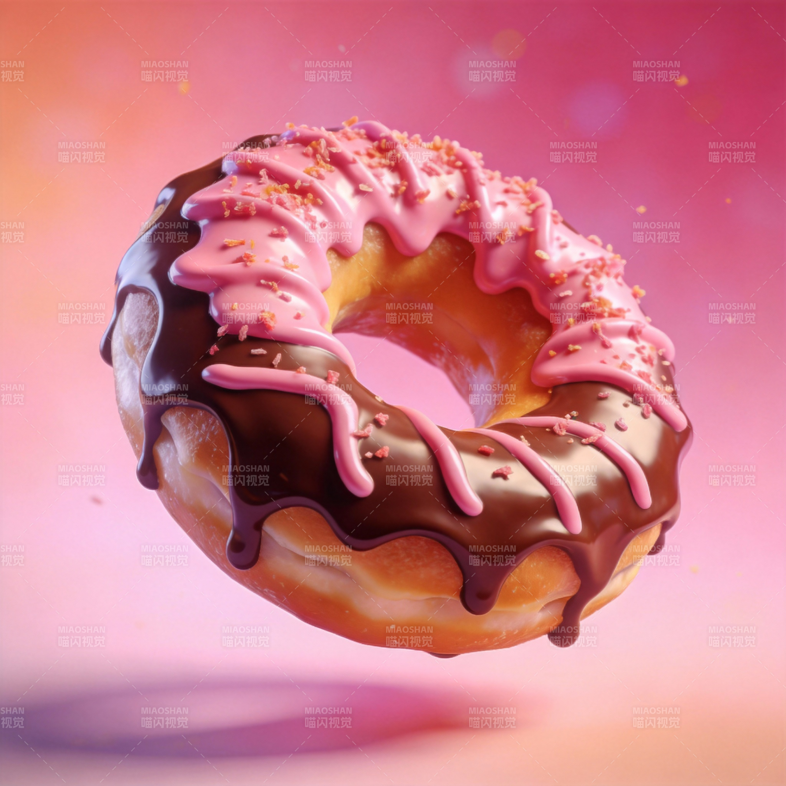 梦幻双色甜甜圈图片