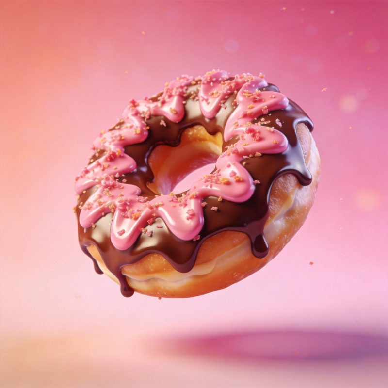 巧克力粉红甜甜圈图片