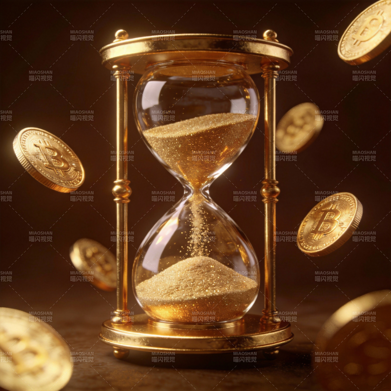 比特币与时间沙漏图片