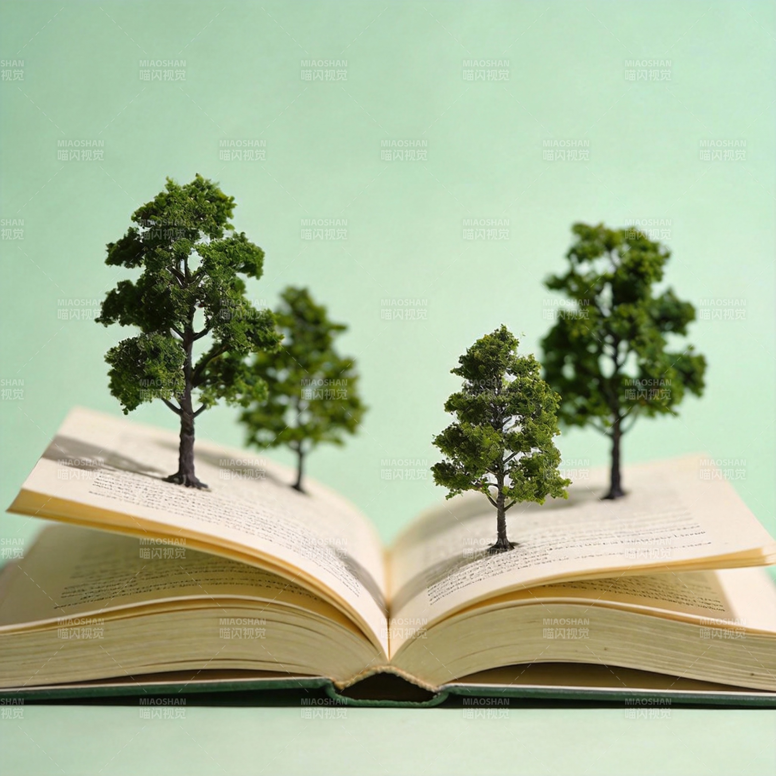 书页上的森林图片